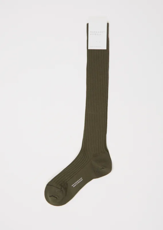 Long Ribbed Sock — Dark Sage sold by La Garconne