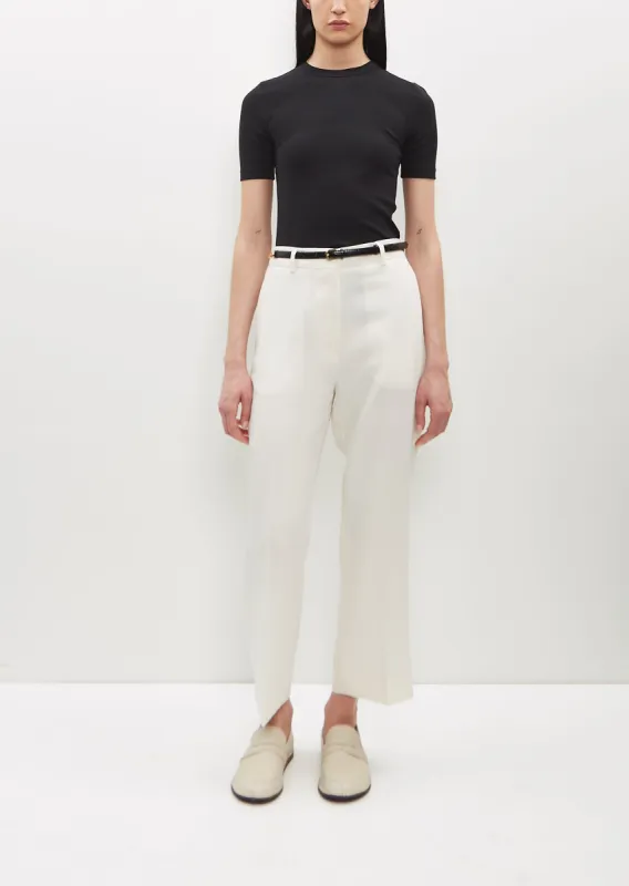 Straight Cropped Trousers — Off White sold by La Garconne