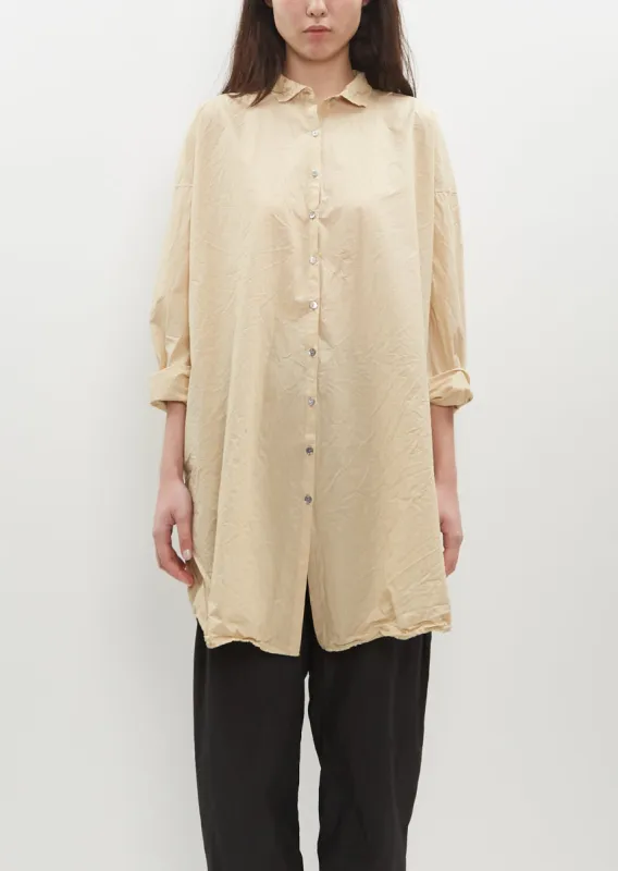 Long Collar Tissue Cotton Shirt — Cream sold by La Garconne