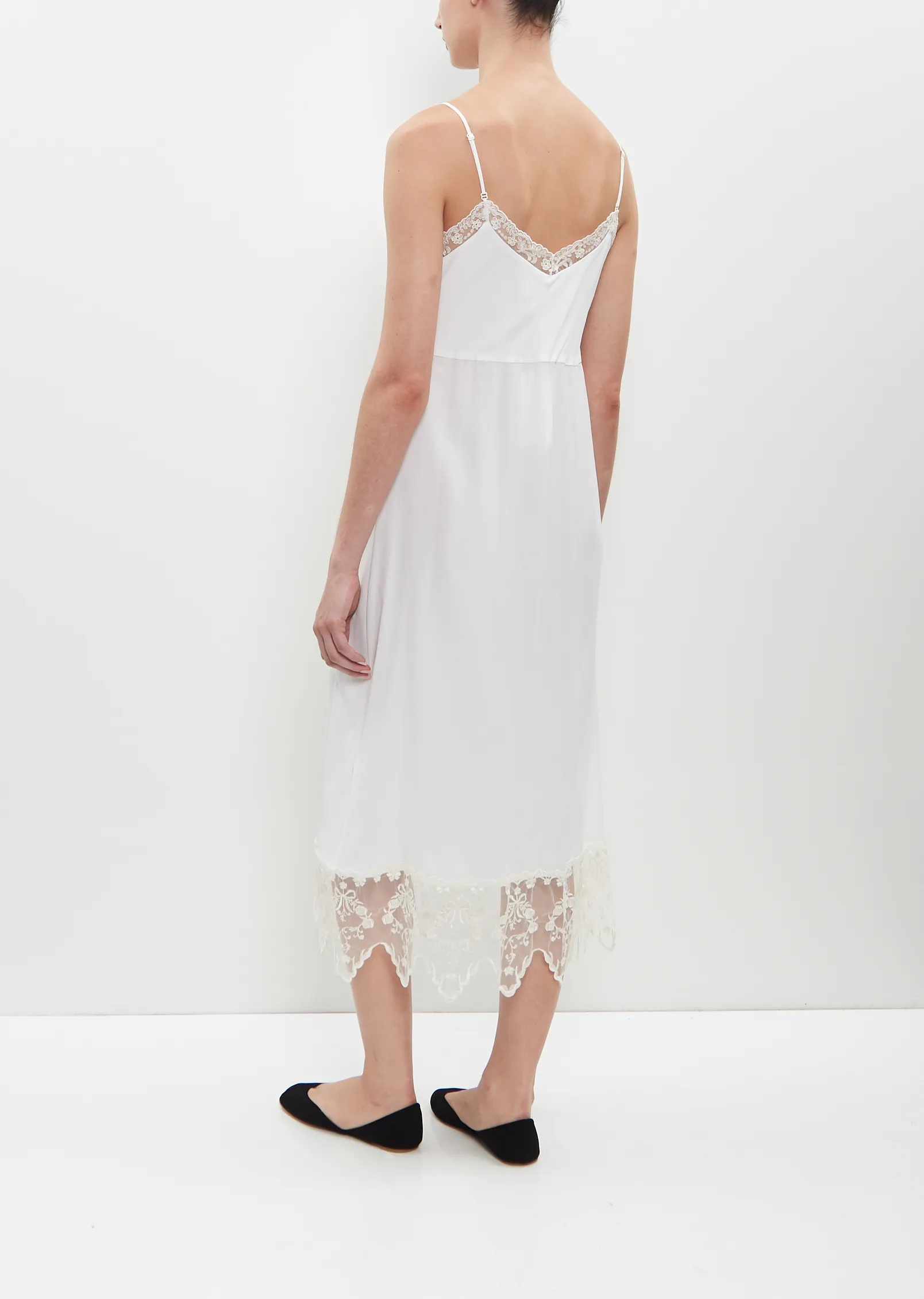 Lace Trim Slip Dress — Ivory sold by La Garconne product image thumbnail 3