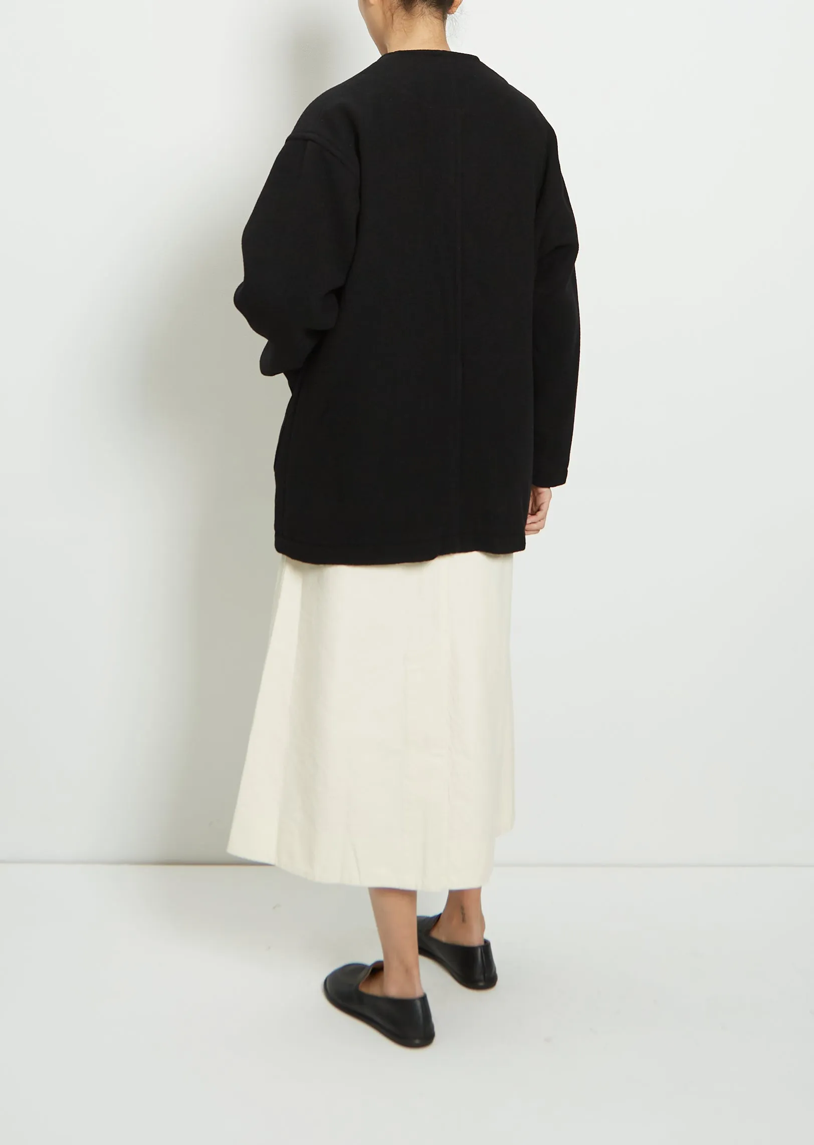 Wool Blend Collarless V-Neck Coat sold by La Garconne product image thumbnail 3