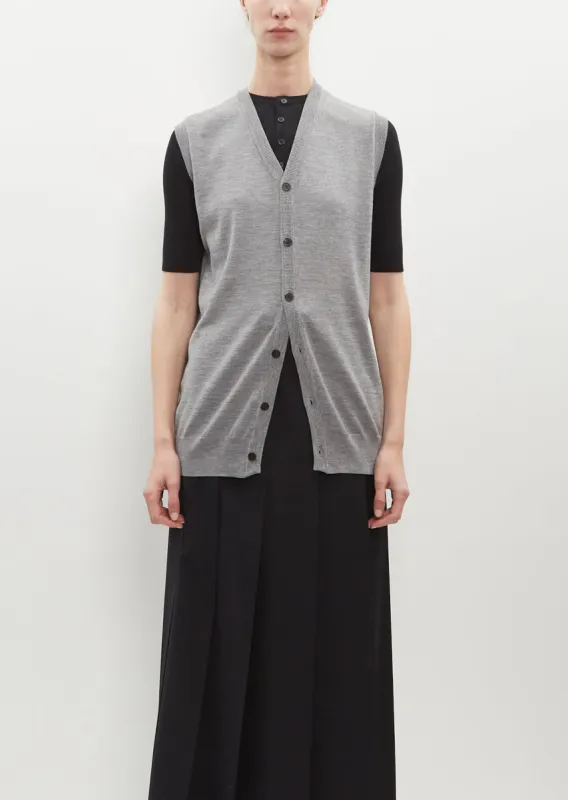 Cashmere Hard Twist Knit Long Vest sold by La Garconne