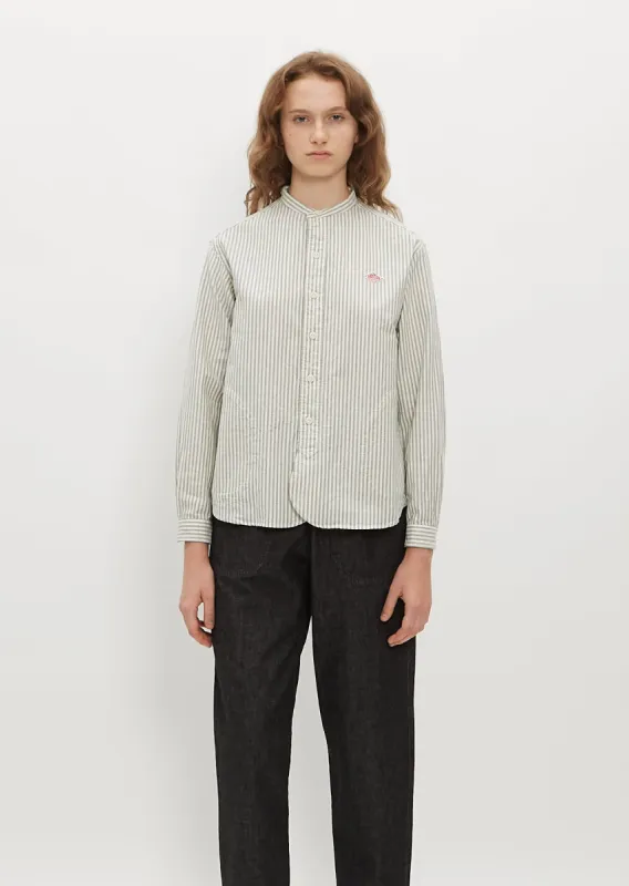 Band Collar Long Sleeve Shirt sold by La Garconne