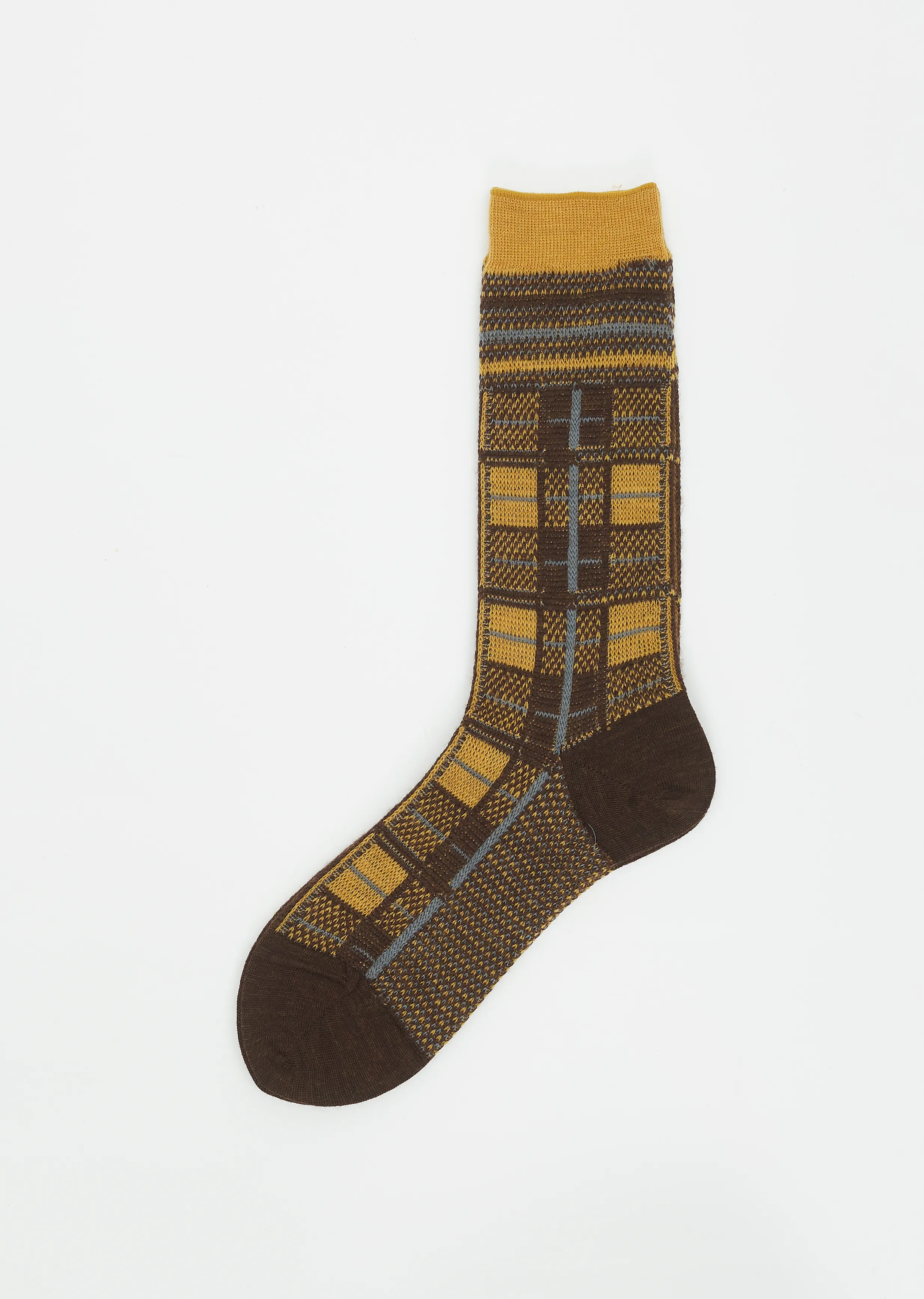 Tartan Check Socks — Brown sold by La Garconne