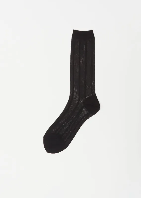 Mesh Knitted Socks — Black sold by La Garconne