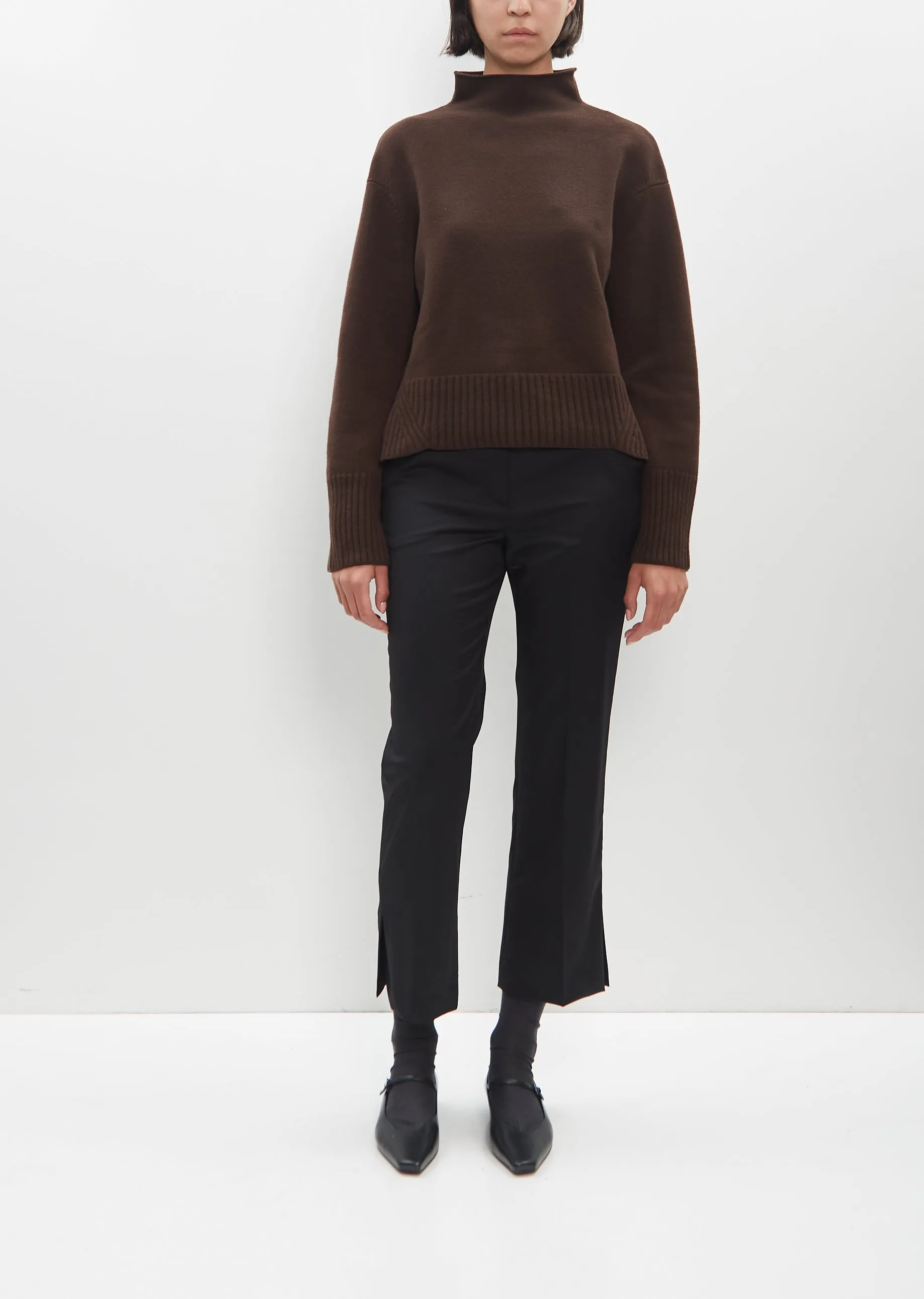 Julie Cropped Sweater — Coffee sold by La Garconne product image thumbnail 4