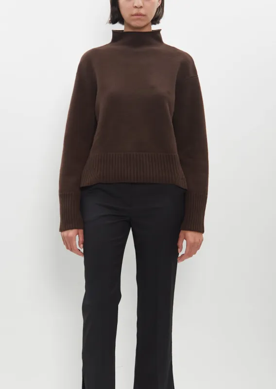 Julie Cropped Sweater — Coffee sold by La Garconne