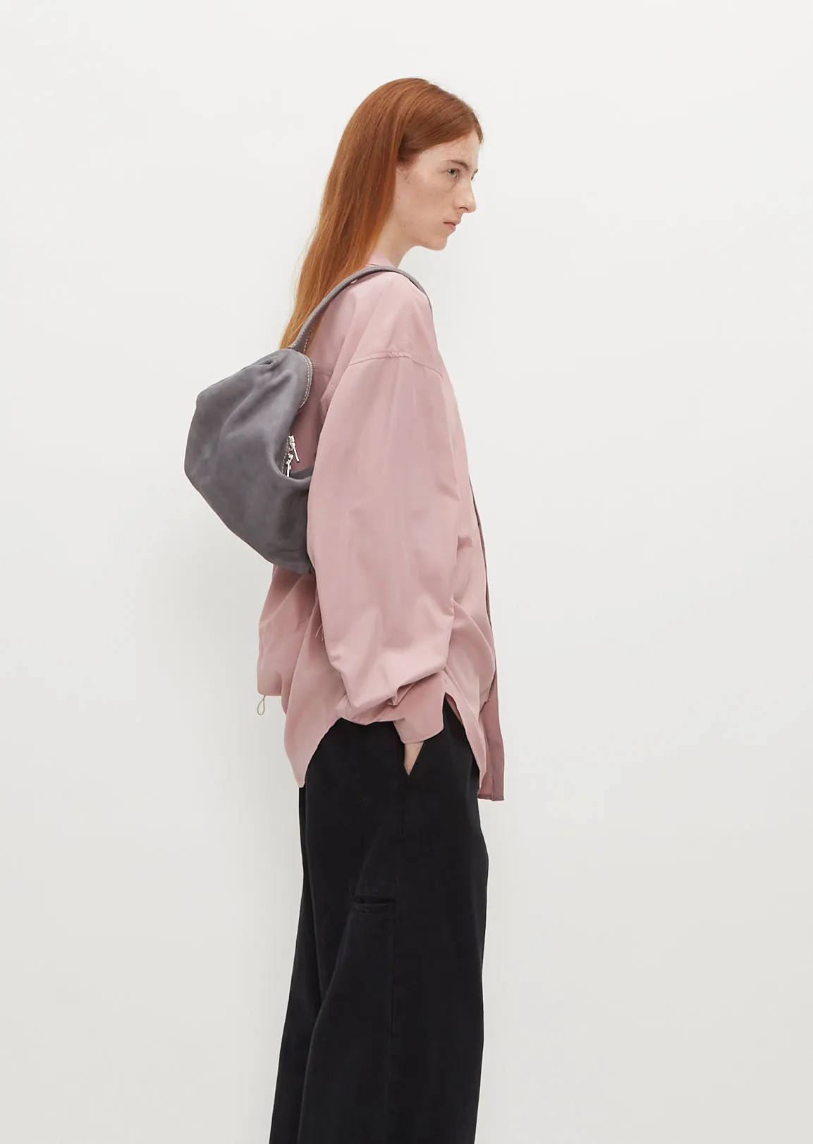 Small Leather Handle Bag — Grey sold by La Garconne product image thumbnail 5