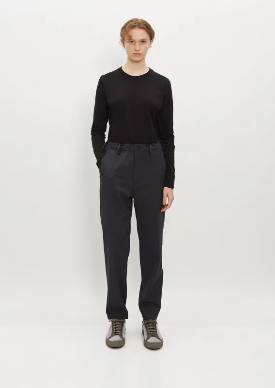 Slim Wool Blend Twill Pants sold by La Garconne