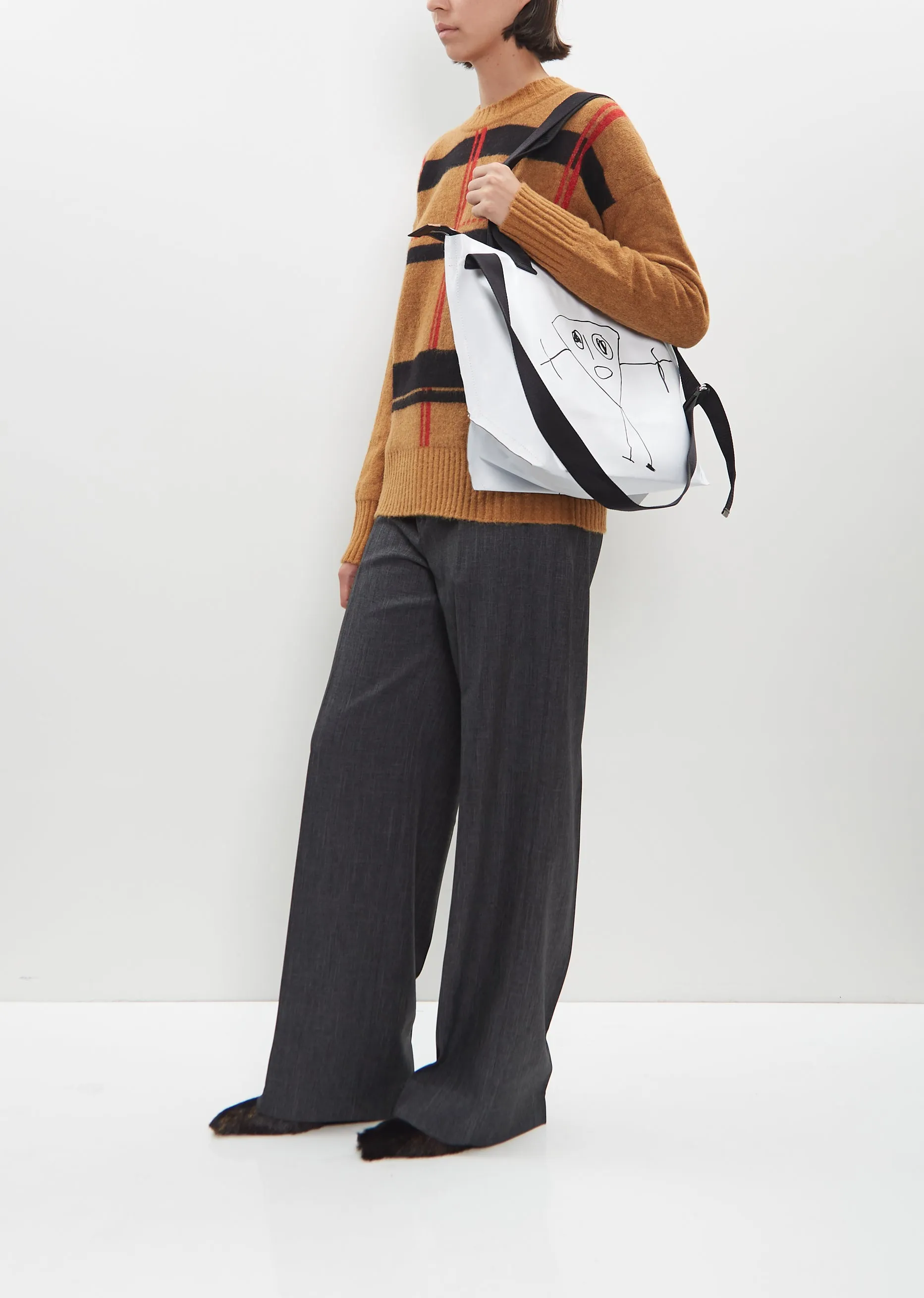 Medium Printed Shopper Bag — Optical White sold by La Garconne product image thumbnail 4