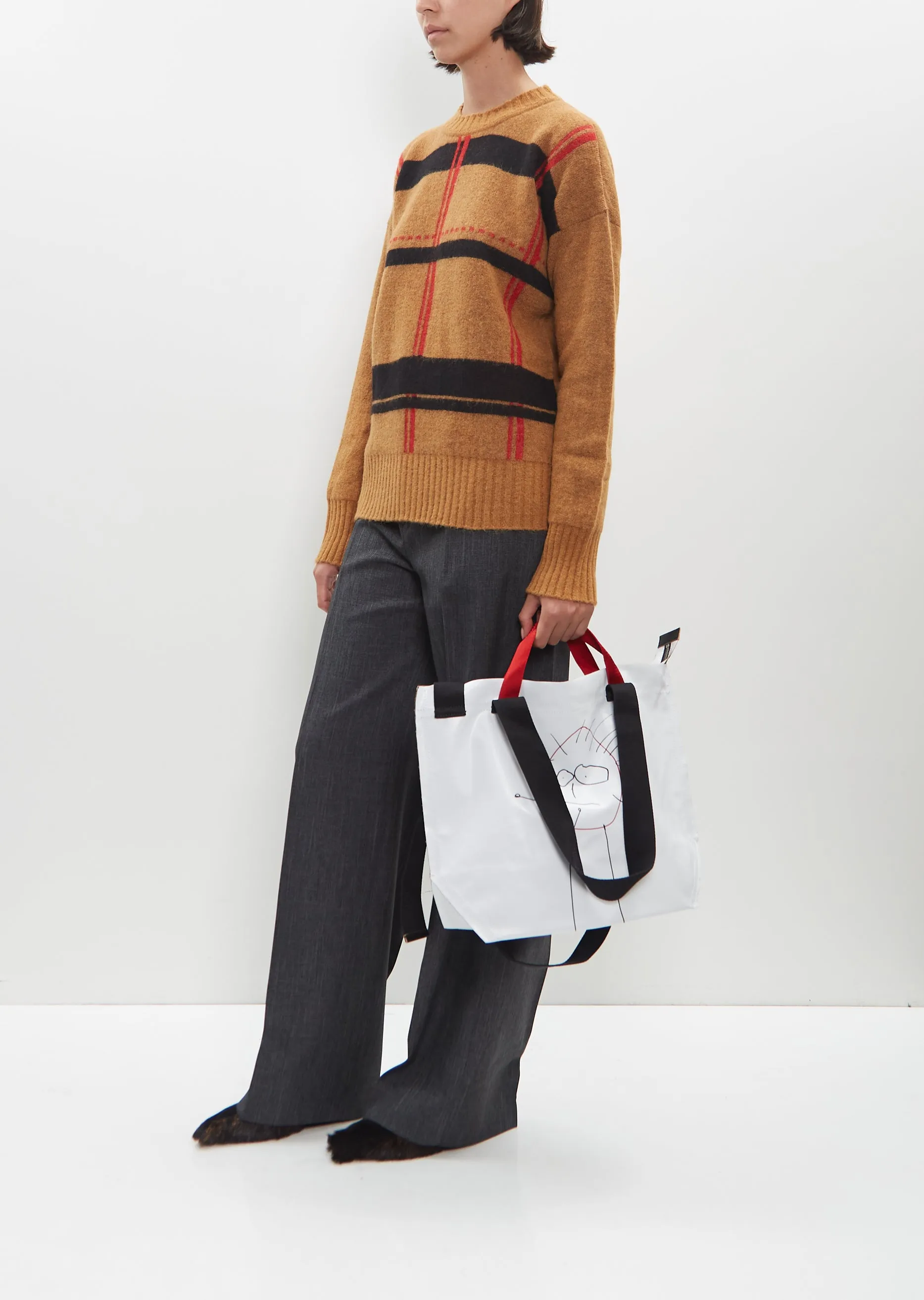 Medium Printed Shopper Bag — Optical White sold by La Garconne product image thumbnail 3