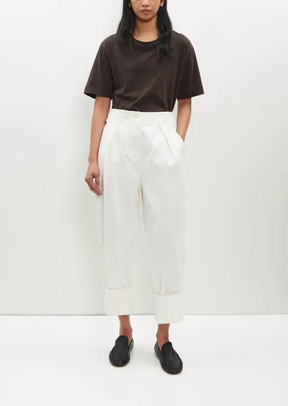 Cinch Back Trouser — White sold by La Garconne