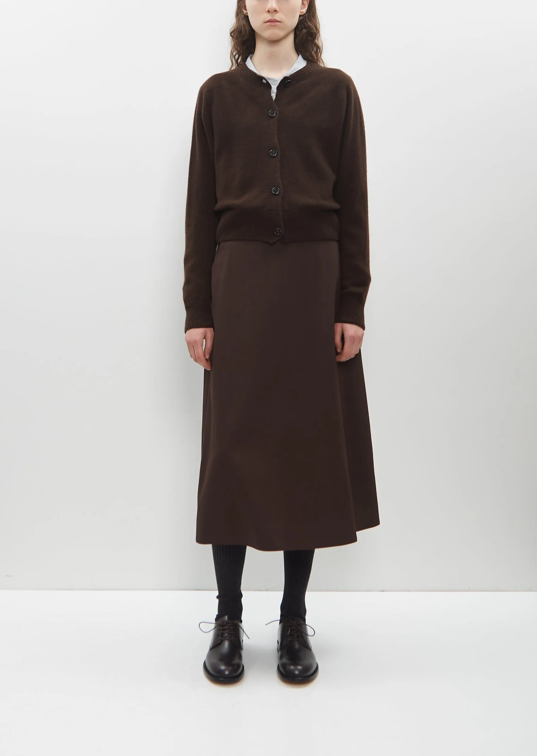 Small Crew Neck Cardigan — Coffee sold by La Garconne product image thumbnail 4