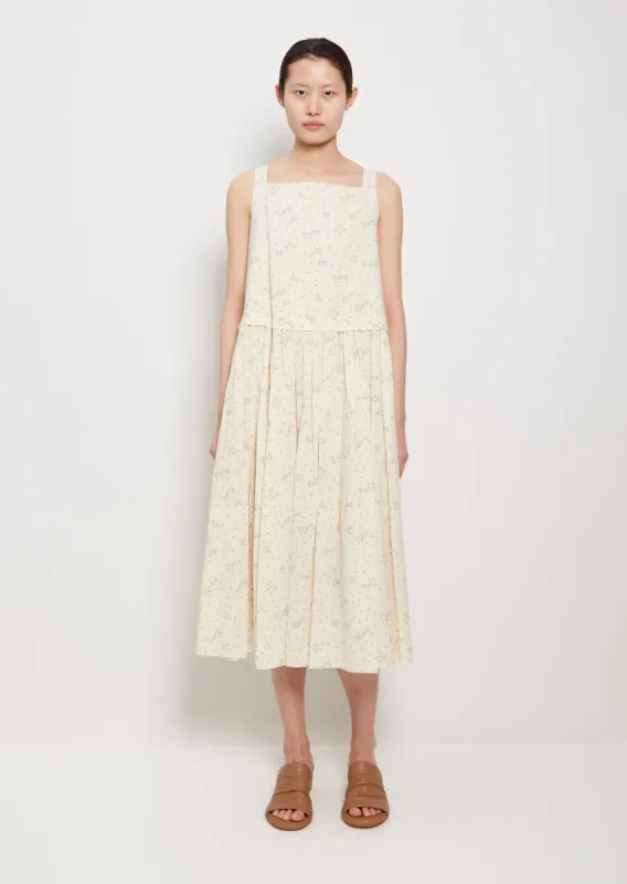 Sleeveless Gathered Cotton Dress sold by La Garconne