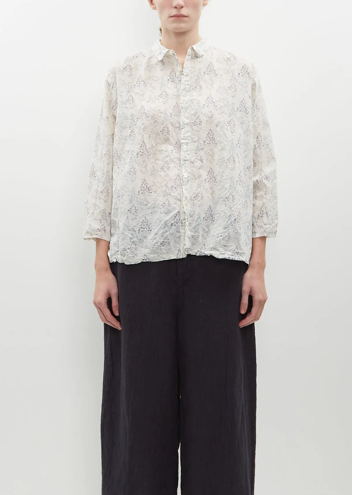 Calamint Print Blouse — Ivory sold by La Garconne