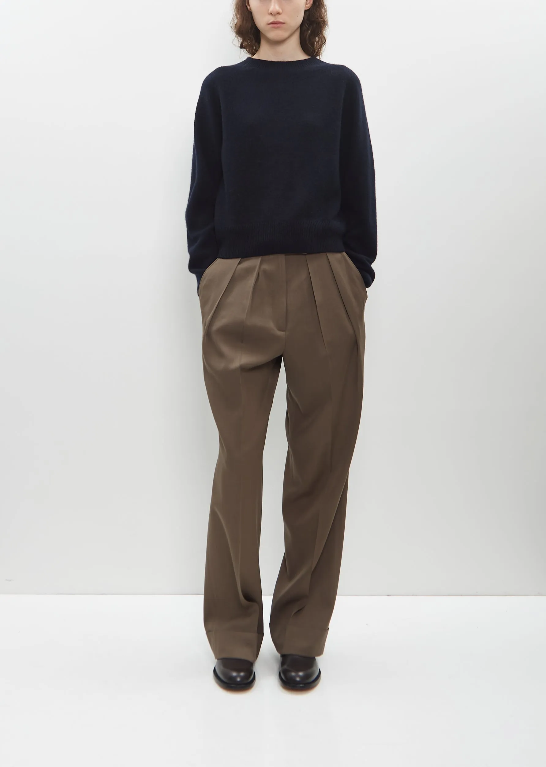 Short Classic Crew Neck Sweater — Dark Navy Twist sold by La Garconne product image thumbnail 4