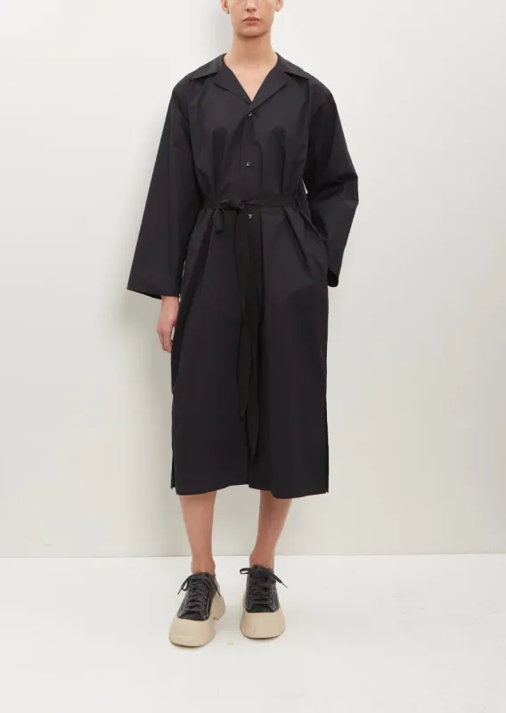 Drome Cotton Shirt Dress — Black sold by La Garconne