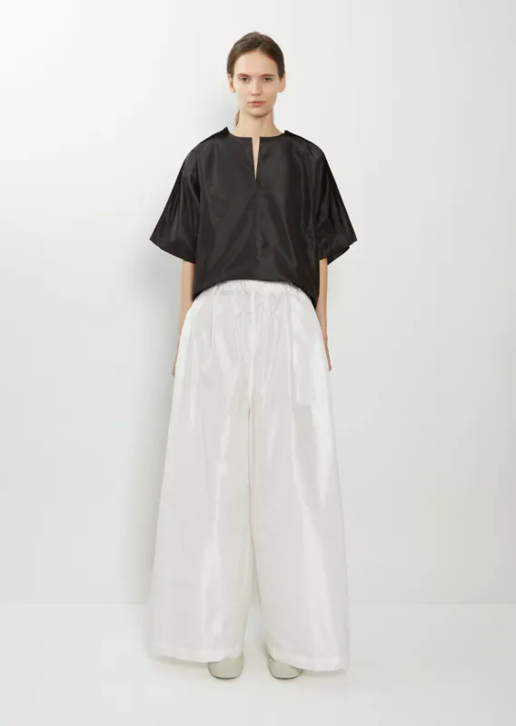 Purl Very Wide Silk Pant — White sold by La Garconne