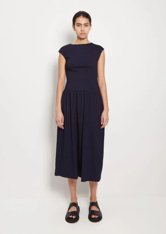Indigo Slub Knit Dress sold by La Garconne
