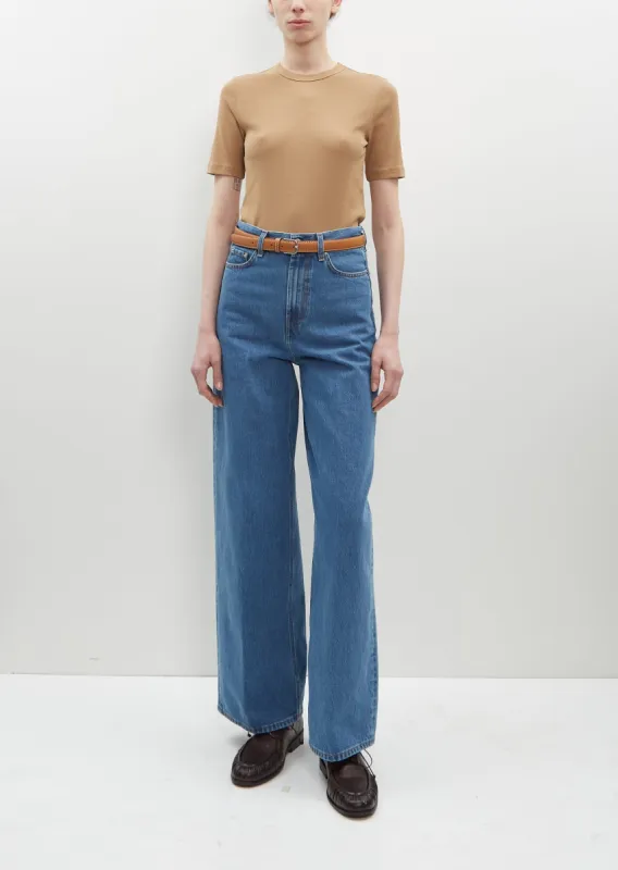 Organic Cotton Wide Leg Denim sold by La Garconne
