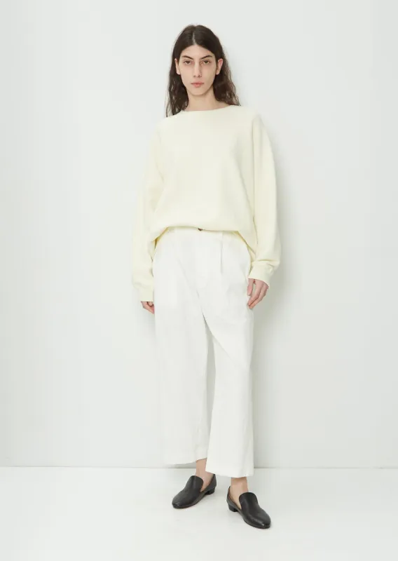 Straight Tuck Pants — White sold by La Garconne