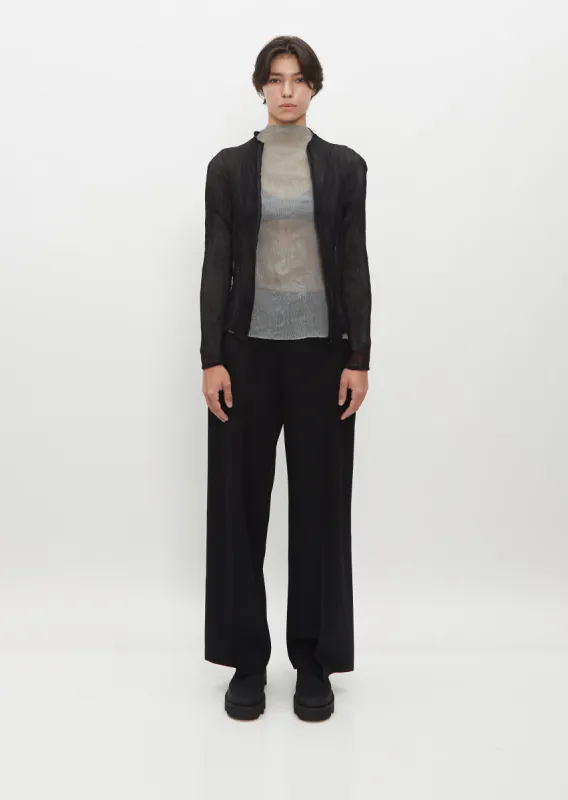 Zip Chiffon Twist Shirt sold by La Garconne
