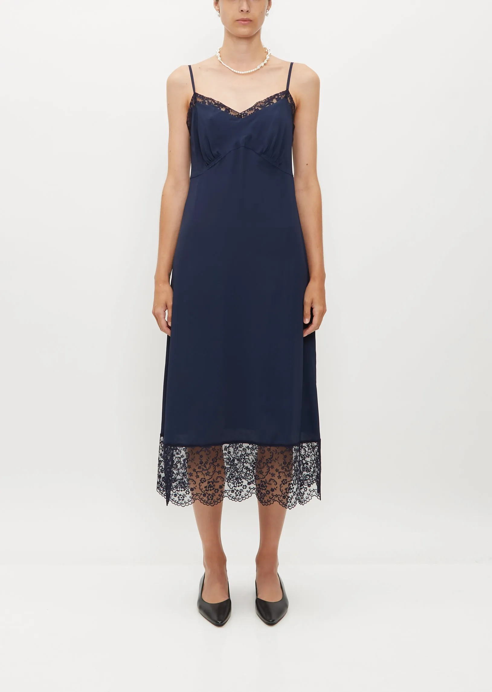 Slip Dress w/ Lace Trim sold by La Garconne product image thumbnail 2