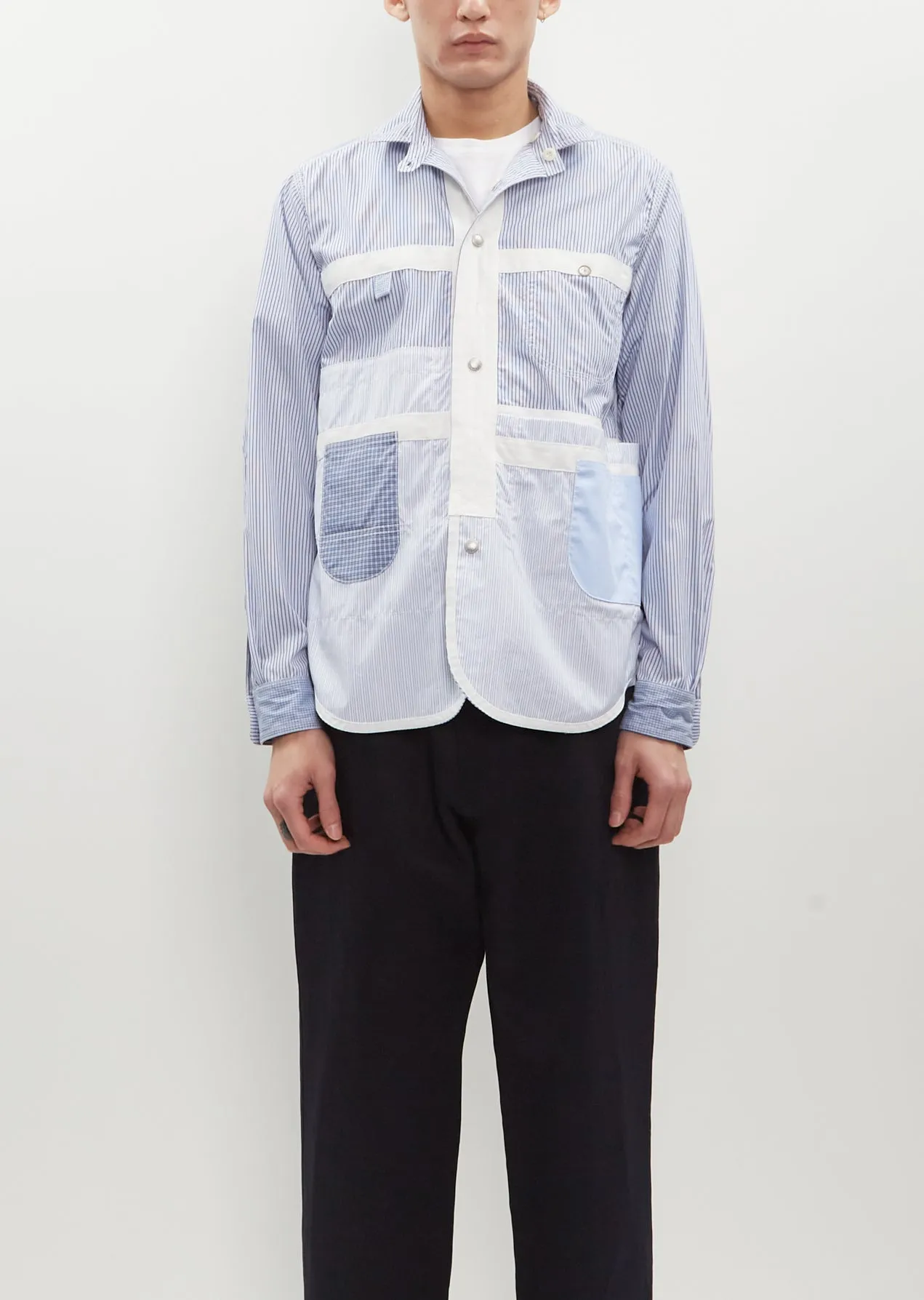 Cotton Stripe x Check Shirt sold by La Garconne