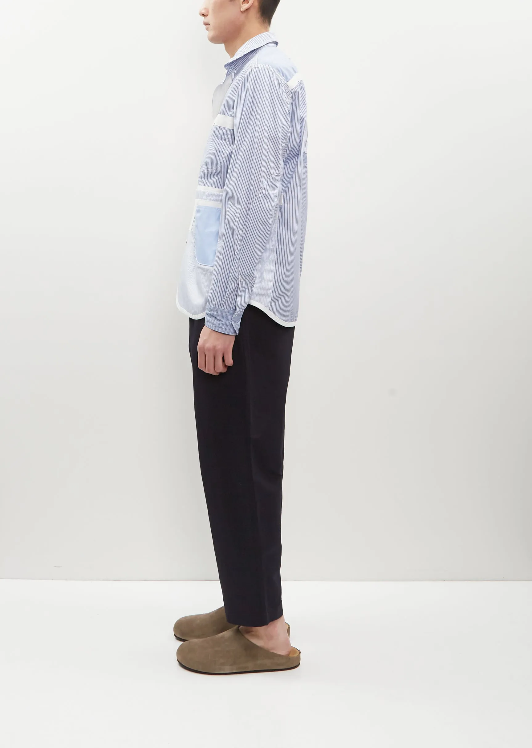Cotton Stripe x Check Shirt sold by La Garconne product image thumbnail 2