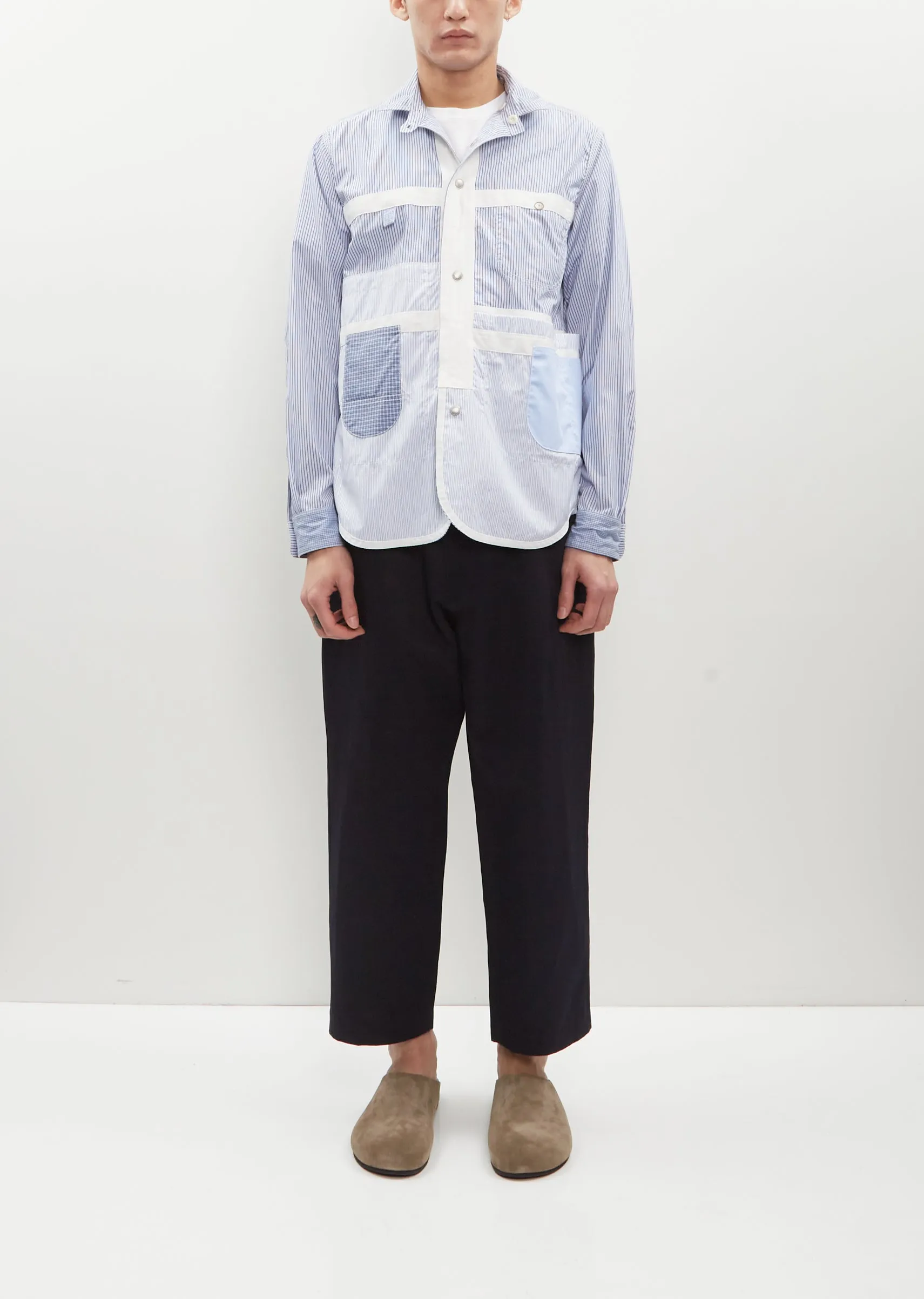 Cotton Stripe x Check Shirt sold by La Garconne product image thumbnail 4