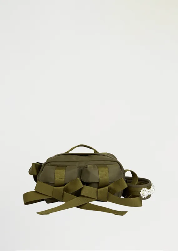 Bow Crossbody Bum Bag — Khaki/Pearl sold by La Garconne