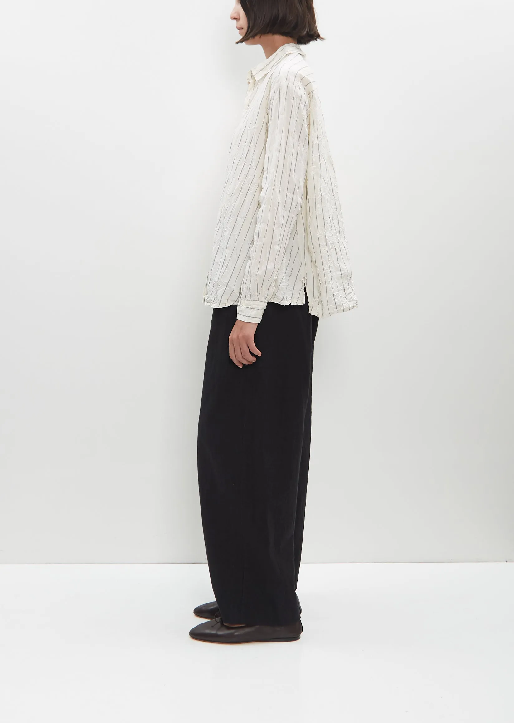 Crinkle Cotton Striped Blouse sold by La Garconne product image thumbnail 2