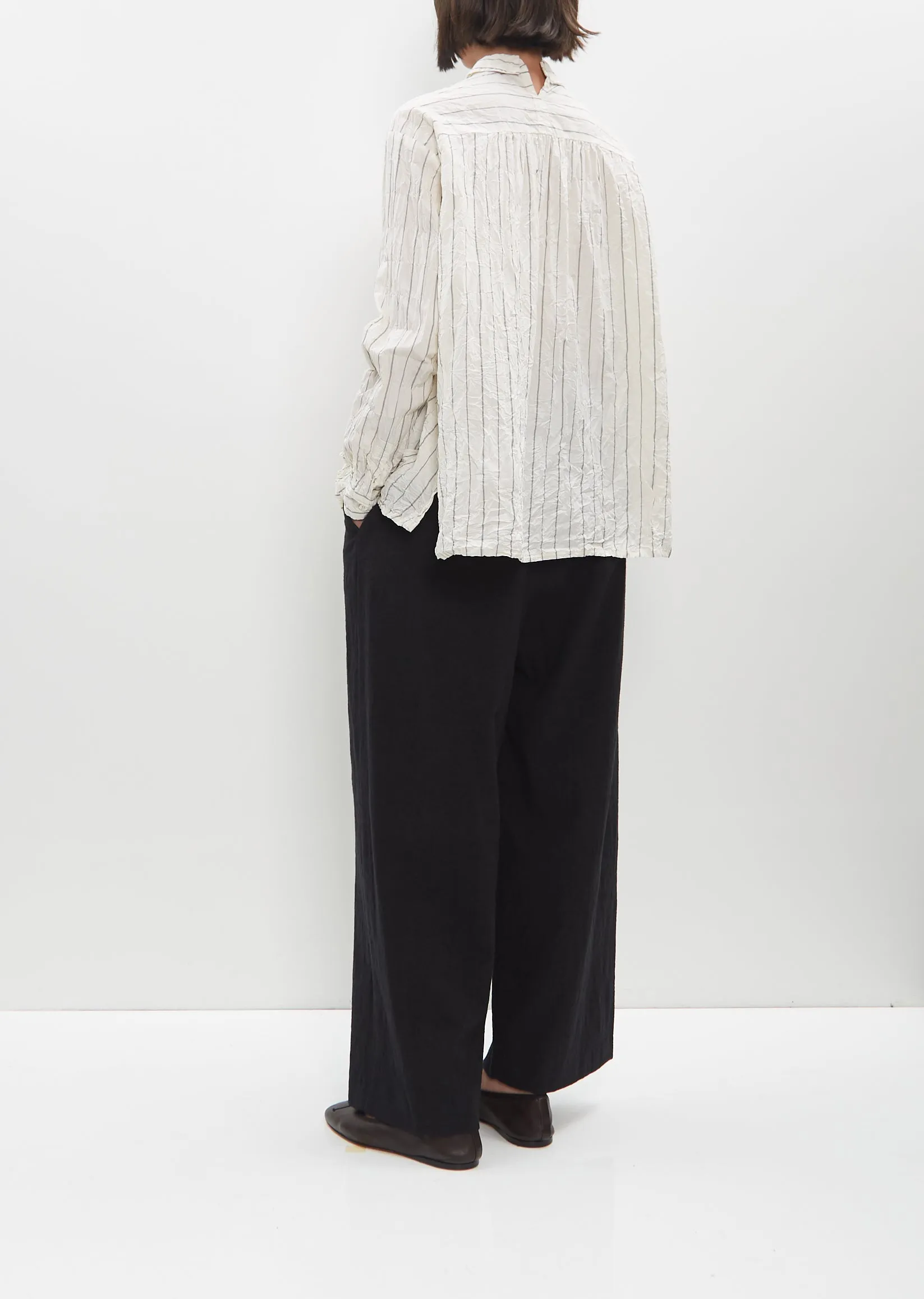 Crinkle Cotton Striped Blouse sold by La Garconne product image thumbnail 3