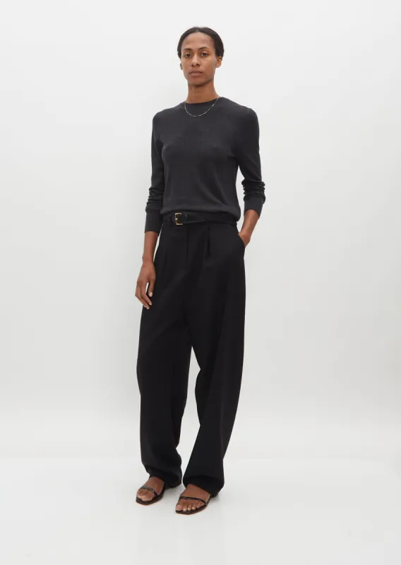 Maya Merino Wool & Cashmere Sweater — Dark Grey sold by La Garconne
