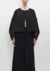 Collarless Wool Gabardine Jacket sold by La Garconne