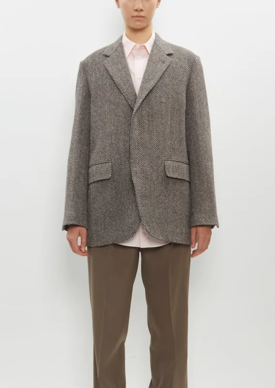 Lama Shetland Wool Tweed Over Jacket sold by La Garconne