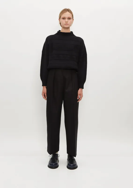 Wide Belt Loop Trouser — Peat sold by La Garconne