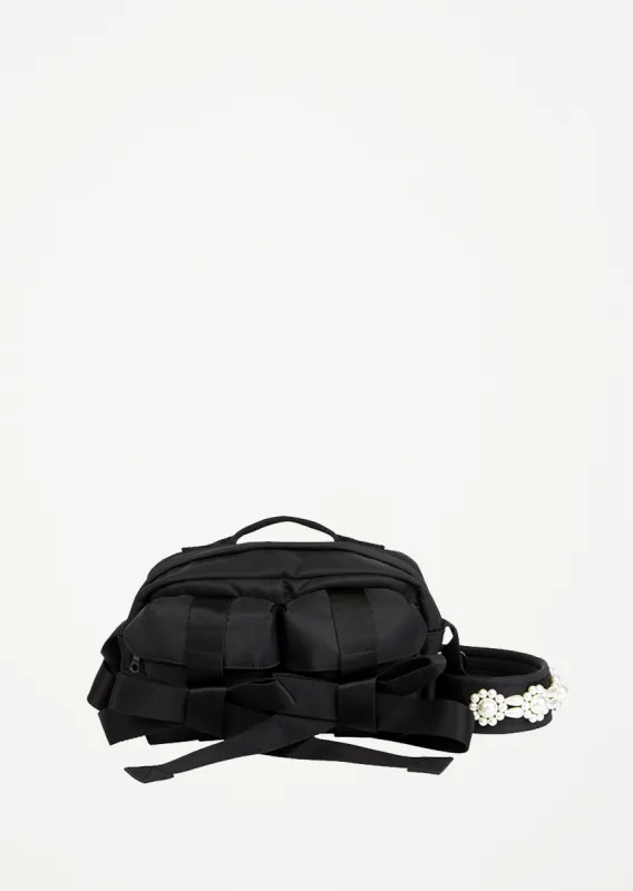 Bow Crossbody Bum Bag — Black sold by La Garconne