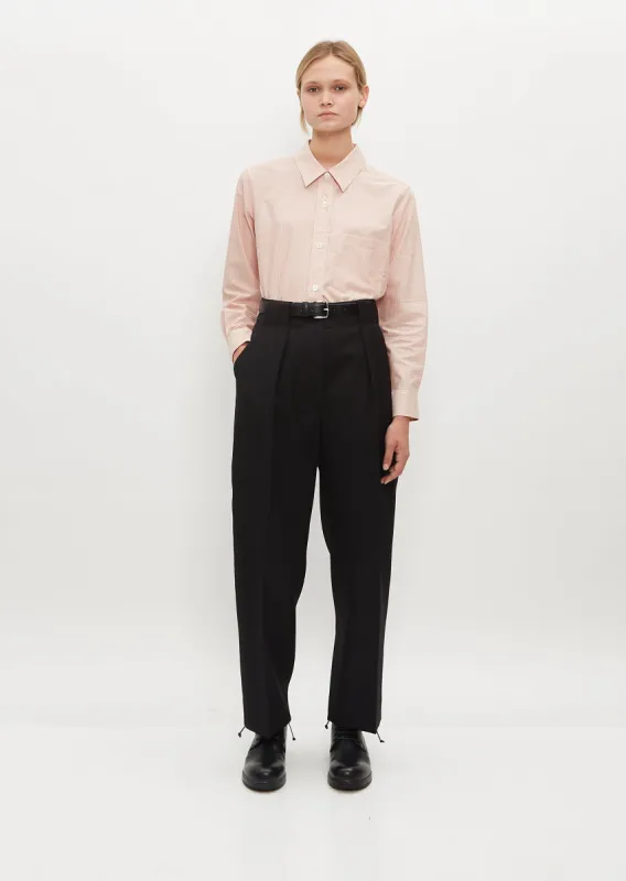 Wide Belt Loop Trouser — Black sold by La Garconne
