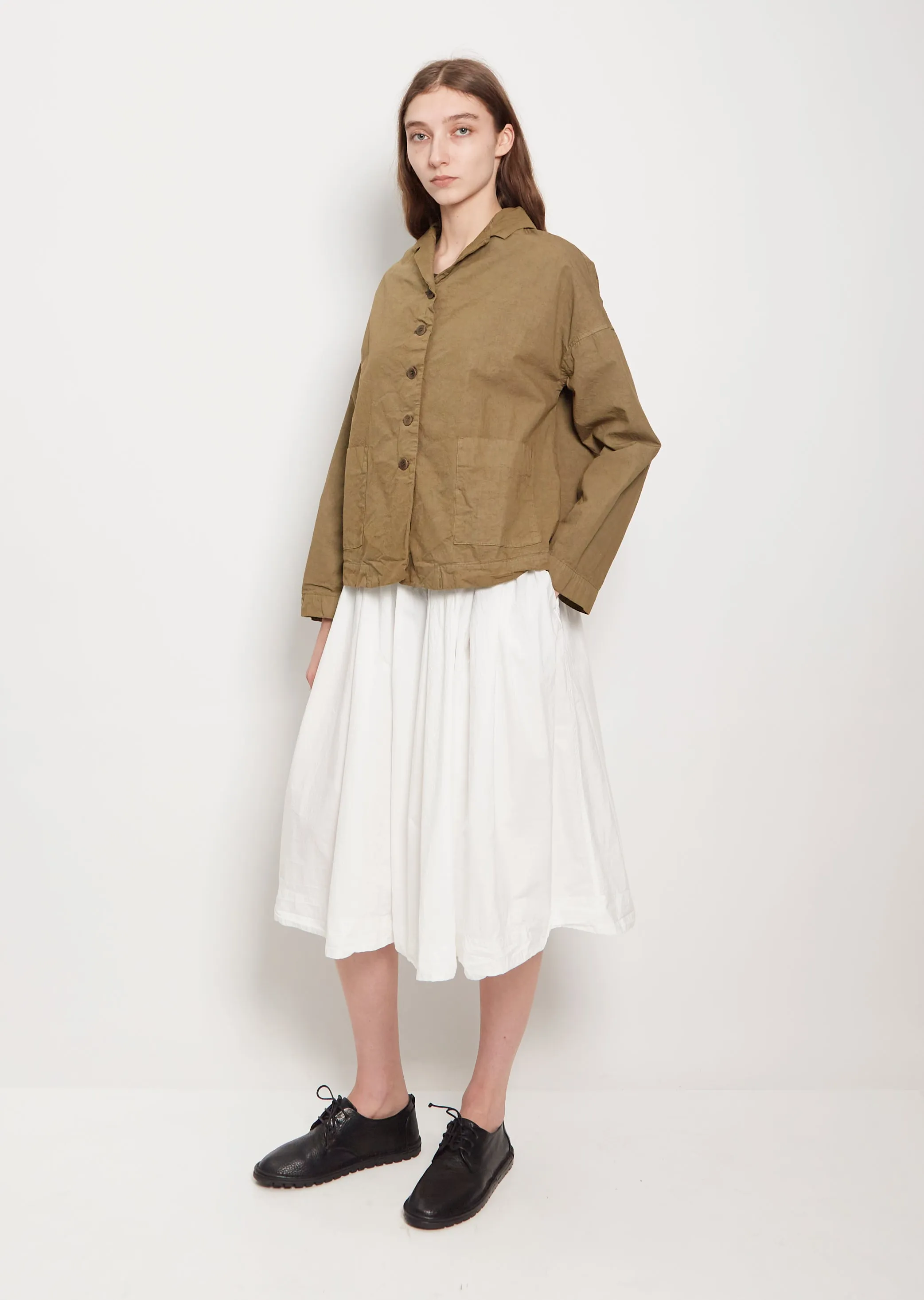 Cotton Canvas Loose Blazer — Khaki sold by La Garconne product image thumbnail 4