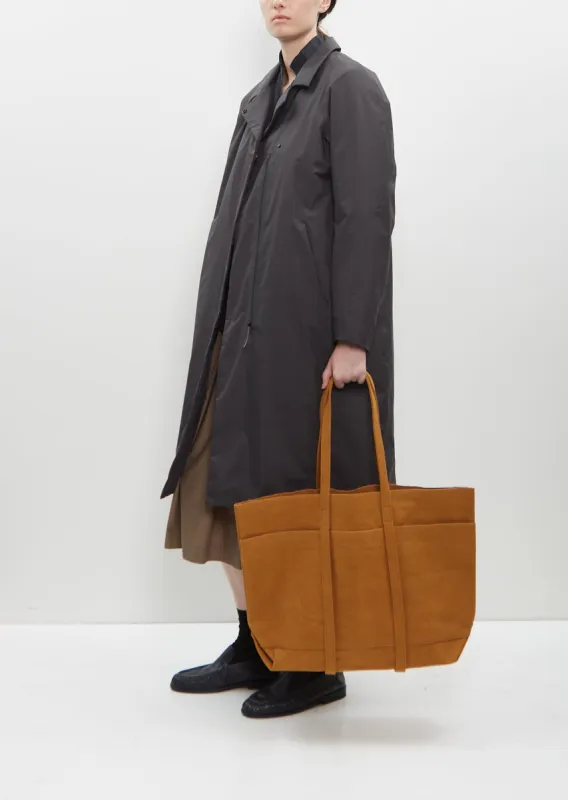 Washed Canvas 6 Pockets Tote M — Mustard sold by La Garconne