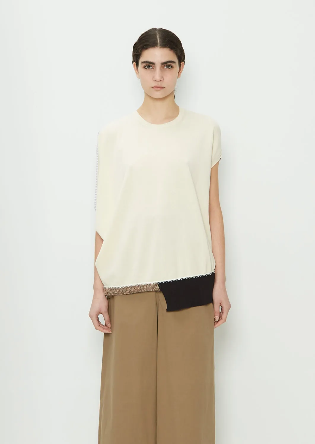 Deconstructed Knit Cotton Blend Top sold by La Garconne