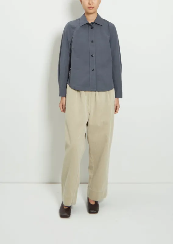 Cotton Simple Shirt — Uniform Blue sold by La Garconne