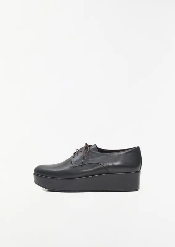 Lace- Up Platform Derby — Forest sold by La Garconne