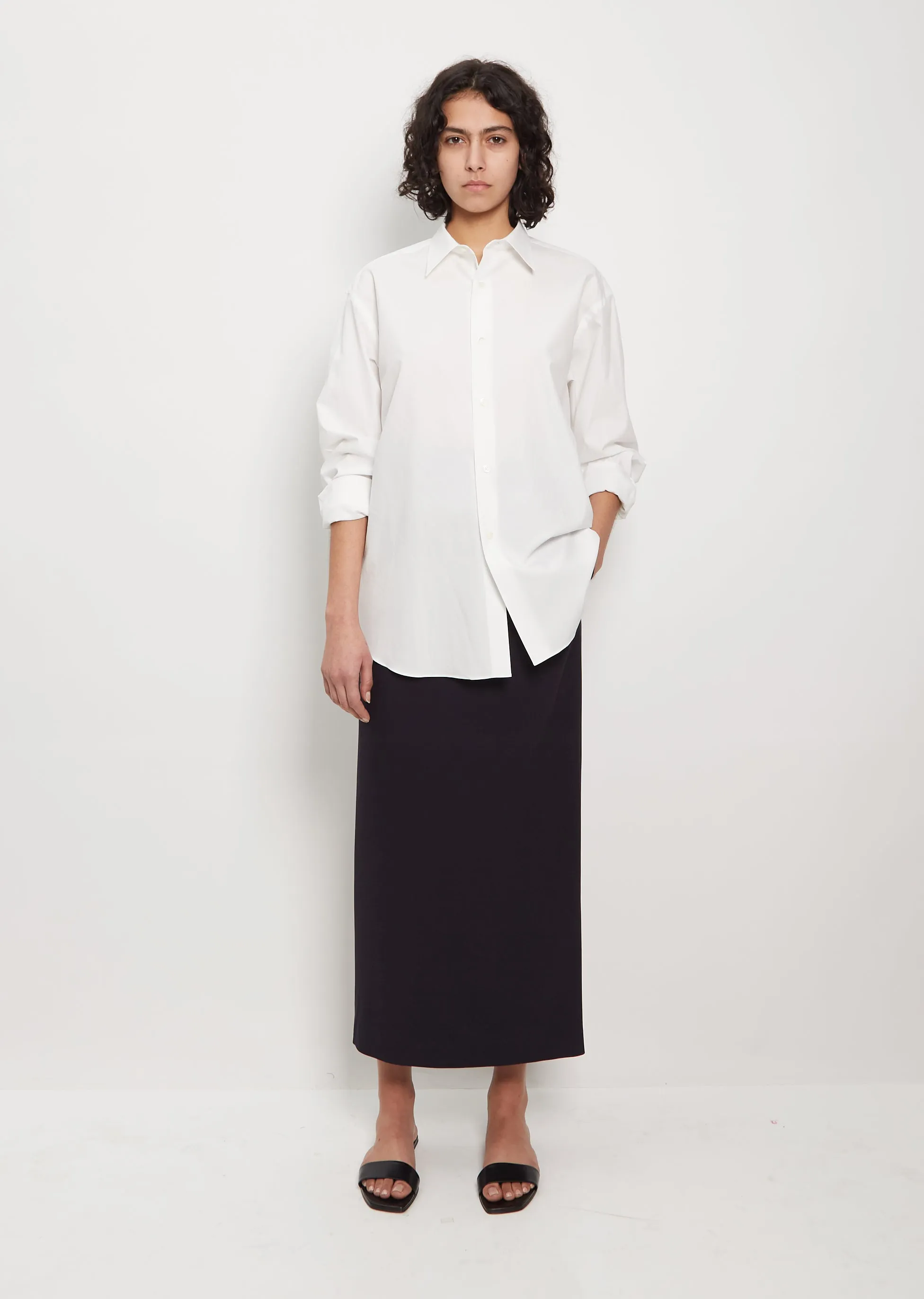 Cotton Twill Shirt — White sold by La Garconne product image thumbnail 4