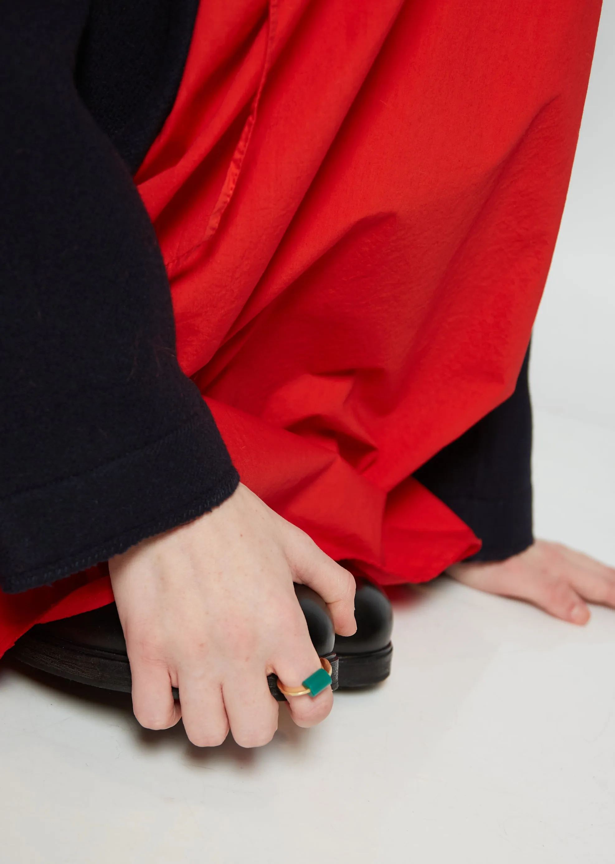 Deco Cilindro Ring — Green Agate sold by La Garconne product image thumbnail 3