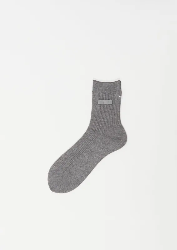 Bow Ribbed Socks — Mix Grey sold by La Garconne