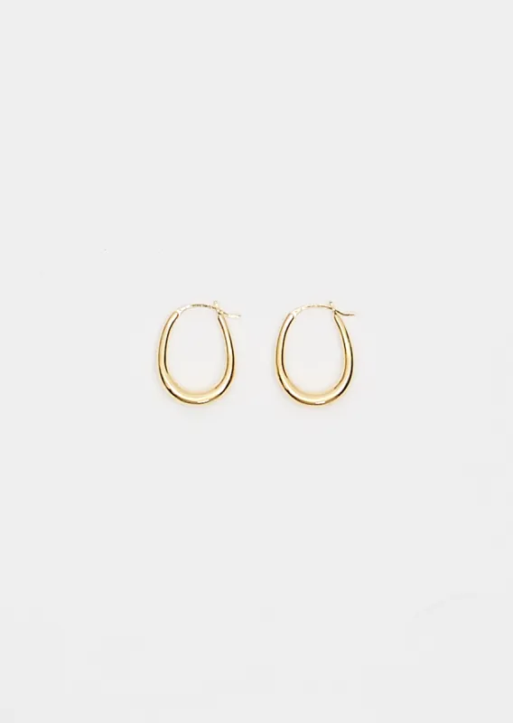 Gold Tiny Egg Hoops sold by La Garconne