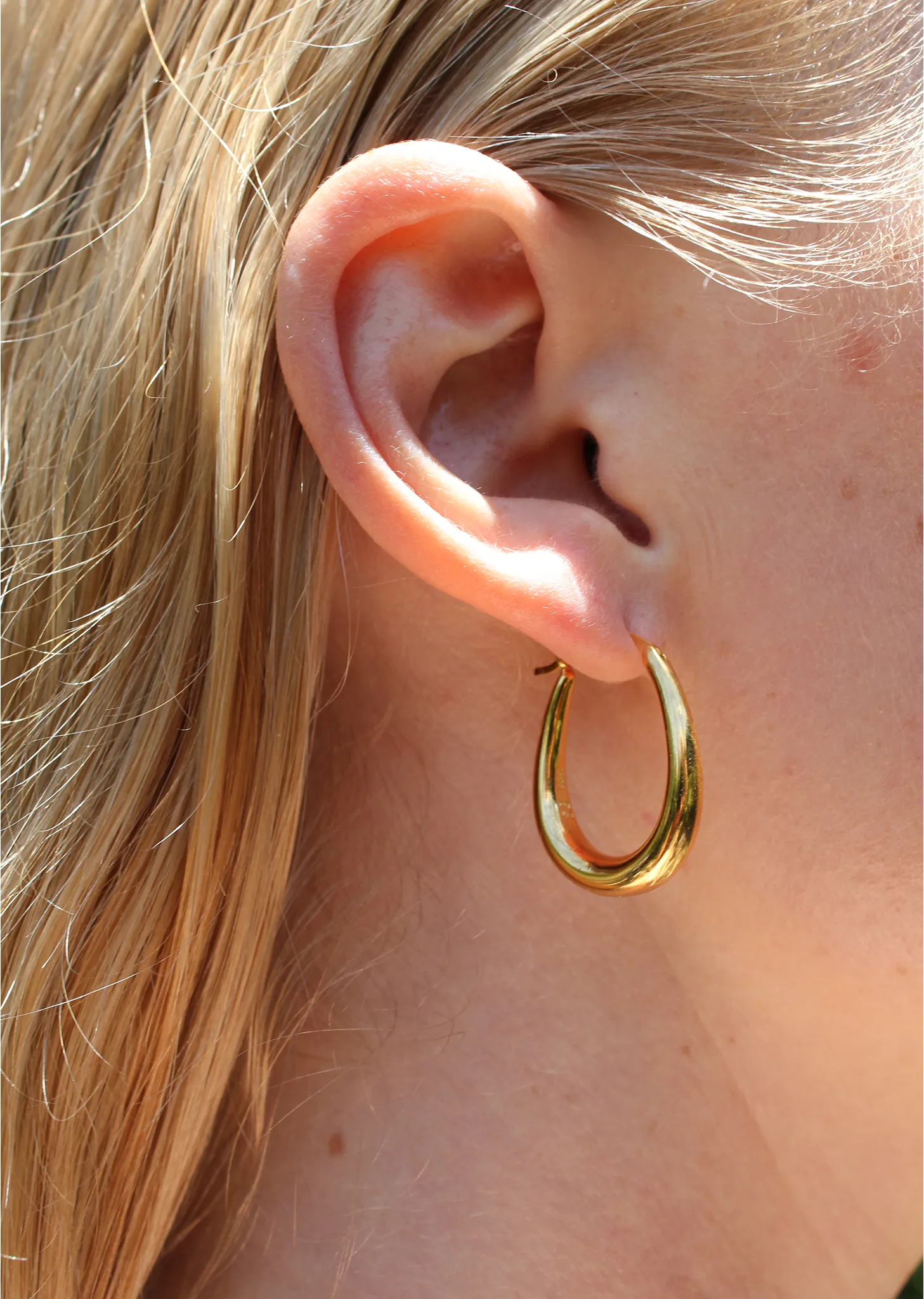 Gold Tiny Egg Hoops sold by La Garconne product image thumbnail 3