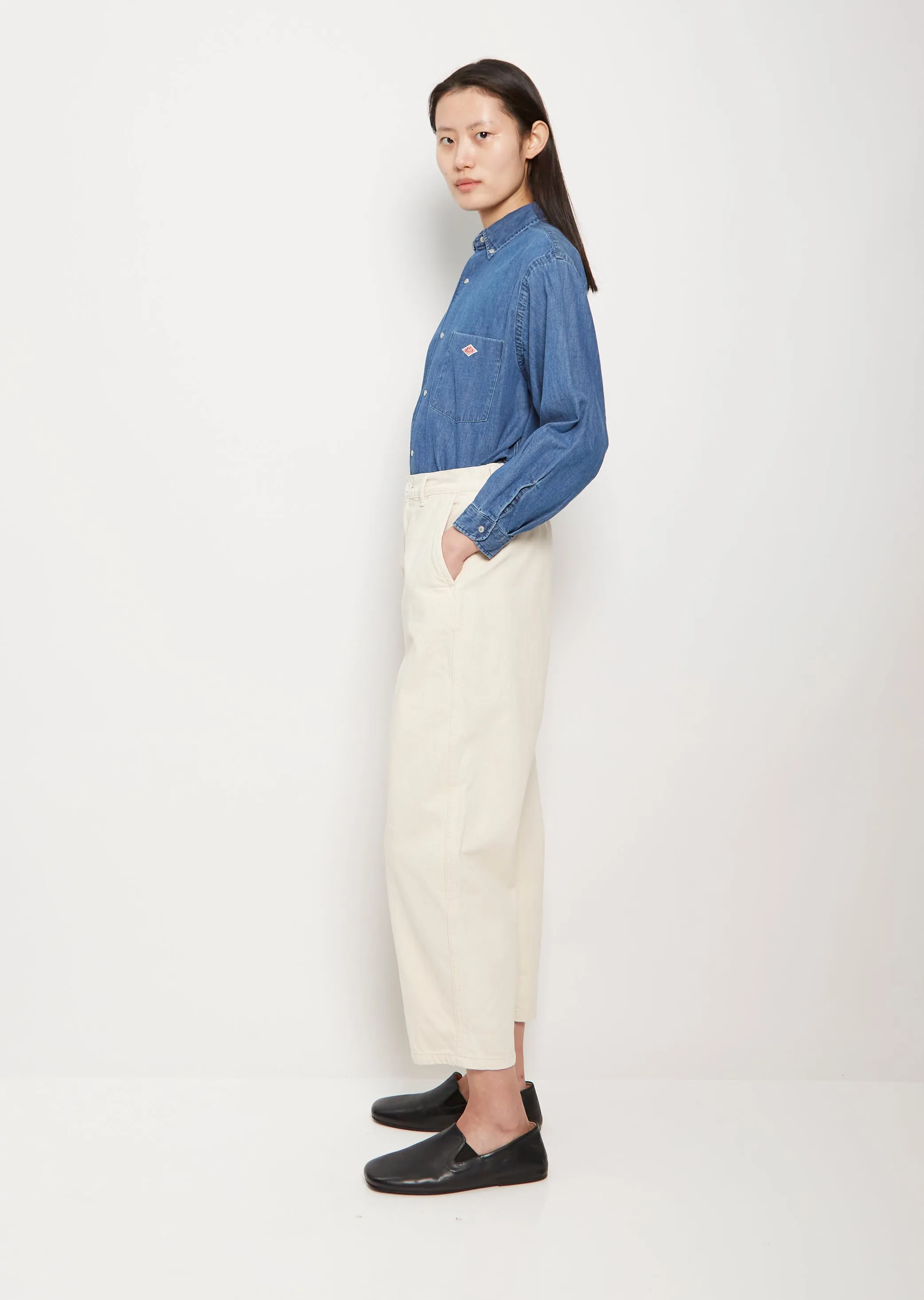 Cotton Twill Easy Pants — Ecru sold by La Garconne product image thumbnail 2